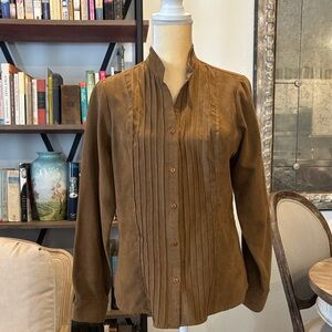 Luxe Women's Brown Fitted Shirt